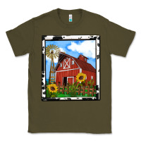 Army Green rustic western barn olivia Classic Tee - OliviaCreatesArt