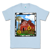 Dusty Blue rustic western barn olivia Classic Tee - OliviaCreatesArt