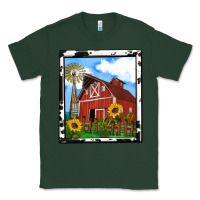 Sports Green rustic western barn olivia Classic Tee - OliviaCreatesArt