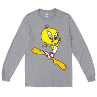 Heather Grey tweety bird Long Sleeve Tee - artisFamous