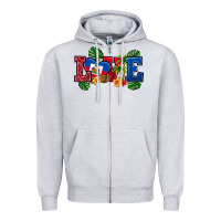Heather Grey love haitian republic Zipper Hoodie - RanaPortraitStore