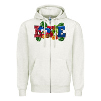 Oatmeal Heather love haitian republic Zipper Hoodie - RanaPortraitStore