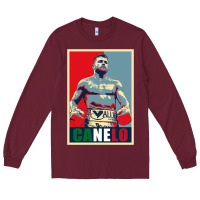 Burgundy canelo alvarez mexican boxing Long Sleeve Tee - artisFamous