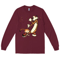 Burgundy calvin dance party Long Sleeve Tee - artisFamous
