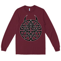 Burgundy disturbed 1 Long Sleeve Tee - artisFamous