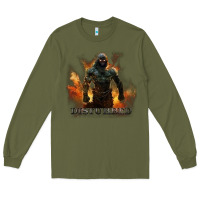 Army Green disturbed 8 Long Sleeve Tee - artisFamous