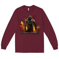 Burgundy disturbed 8 Long Sleeve Tee - artisFamous