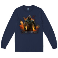 Navy disturbed 8 Long Sleeve Tee - artisFamous