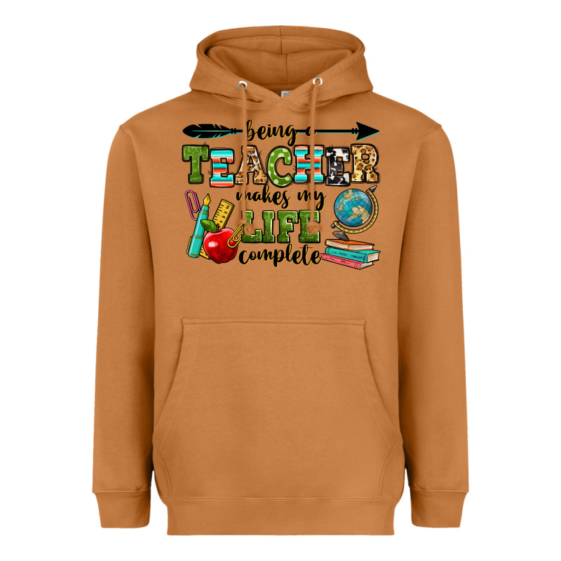 Being A Teacher Makes My Life Complete Heavyweight Hoodie by RanaPortraitStore | Teevron
