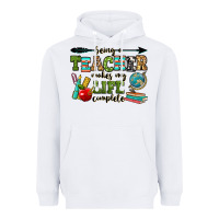 White being a teacher makes my life complete Heavyweight Hoodie - RanaPortraitStore