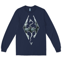 Navy skyrim Long Sleeve Tee - artisFamous
