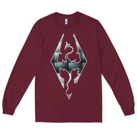 Burgundy skyrim Long Sleeve Tee - artisFamous