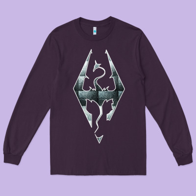 Skyrim Long Sleeve Tee Designed By Artisfamous