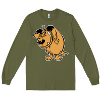 Army Green smile mumbly muttley dog Long Sleeve Tee - artisFamous