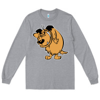 Heather Grey smile mumbly muttley dog Long Sleeve Tee - artisFamous