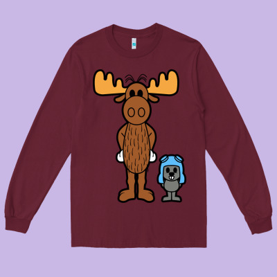 Rocky And Bullwinkle Long Sleeve Tee Designed By Artisfamous