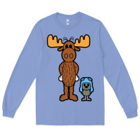 Colony Blue rocky and bullwinkle Long Sleeve Tee - artisFamous