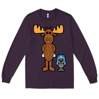 Plum rocky and bullwinkle Long Sleeve Tee - artisFamous