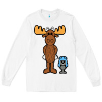 White rocky and bullwinkle Long Sleeve Tee - artisFamous