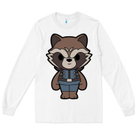 White rocket racoon chibi Long Sleeve Tee - artisFamous