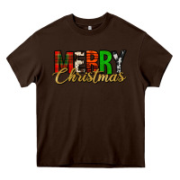 Chocolate Brown merry christmas western Heavy Core Tee - Jasminsmagicworld