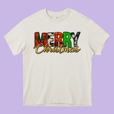 Merry Christmas Western Heavy Core Tee Designed By Jasminsmagicworld