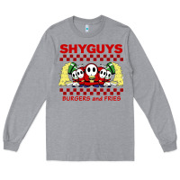 Heather Grey shy guys burger and fries Long Sleeve Tee - artisFamous