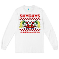 White shy guys burger and fries Long Sleeve Tee - artisFamous