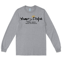 Heather Grey Rest in Peace Young Dolph Long Sleeve Tee - artisFamous