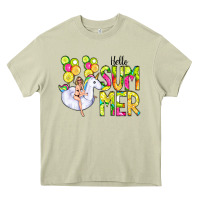 Mossy Hello Summer Unicorn Heavy Core Tee - CowCowDesign