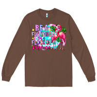 Chestnut bea flamingo in a flock of pigeons Long Sleeve Tee - CowhideDigitalArt