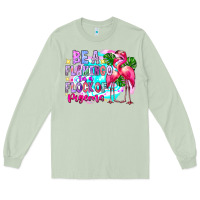 Matcha bea flamingo in a flock of pigeons Long Sleeve Tee - CowhideDigitalArt