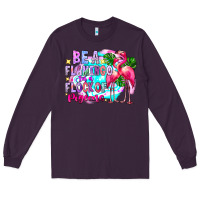Plum bea flamingo in a flock of pigeons Long Sleeve Tee - CowhideDigitalArt