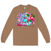 Toasted Coconut bea flamingo in a flock of pigeons Long Sleeve Tee - CowhideDigitalArt