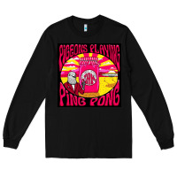 Black Best Pigeons Playing Ping Pong Music Long Sleeve Tee - artisFamous