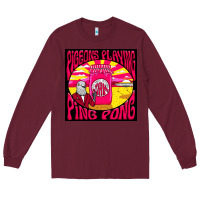 Burgundy Best Pigeons Playing Ping Pong Music Long Sleeve Tee - artisFamous
