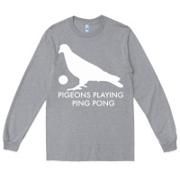 Heather Grey Best Pigeons Playing Ping Pong Music Long Sleeve Tee - artisFamous