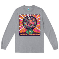 Heather Grey Best Pigeons Playing Ping Pong Music Long Sleeve Tee - artisFamous