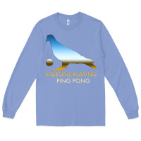 Colony Blue Best Pigeons Playing Ping Pong Music Long Sleeve Tee - artisFamous