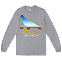 Heather Grey Best Pigeons Playing Ping Pong Music Long Sleeve Tee - artisFamous