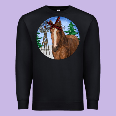 Horse Christmas Premium Sweatshirt Designed By Ranaportraitstore