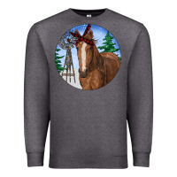 Charcoal Heather Horse Christmas Premium Sweatshirt - RanaPortraitStore