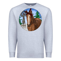 Heather Grey Horse Christmas Premium Sweatshirt - RanaPortraitStore