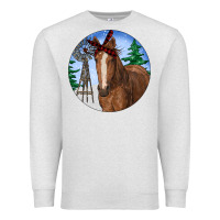 Oatmeal Heather Horse Christmas Premium Sweatshirt - RanaPortraitStore