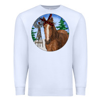 White Horse Christmas Premium Sweatshirt - RanaPortraitStore