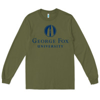 Army Green George Fox College Design Long Sleeve Tee - artisFamous