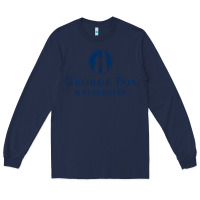 Navy George Fox College Design Long Sleeve Tee - artisFamous