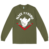 Army Green black pyramid Long Sleeve Tee - artisFamous