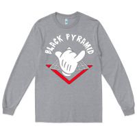 Heather Grey black pyramid Long Sleeve Tee - artisFamous