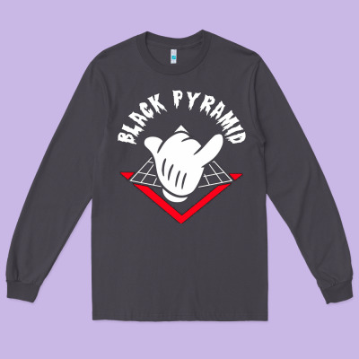 Black Pyramid Long Sleeve Tee Designed By Artisfamous